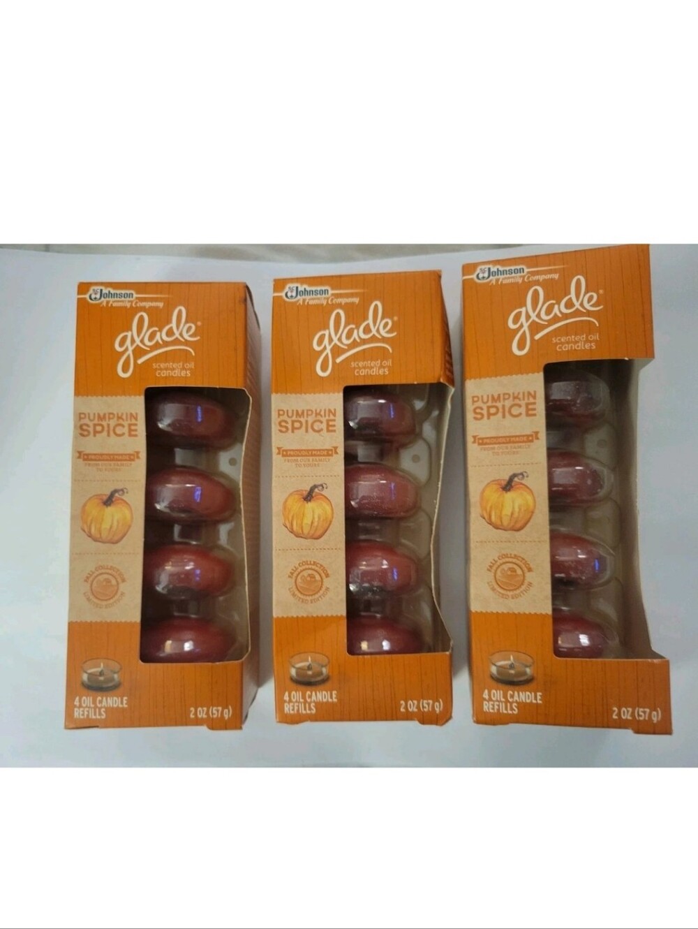 Glade Country Spice Scented Oil Candles 3 Packs 12 Total Refills Limited Edition